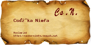 Csóka Nimfa névjegykártya